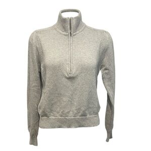 Kilte Los Angeles light gray mock neck 1/4 zip cotton cashmere sweater 2